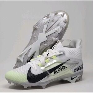 Nike Men's 10.5 Alpha Menace 4 Elite Football Cleats White/Silver FD7036-100 NEW
